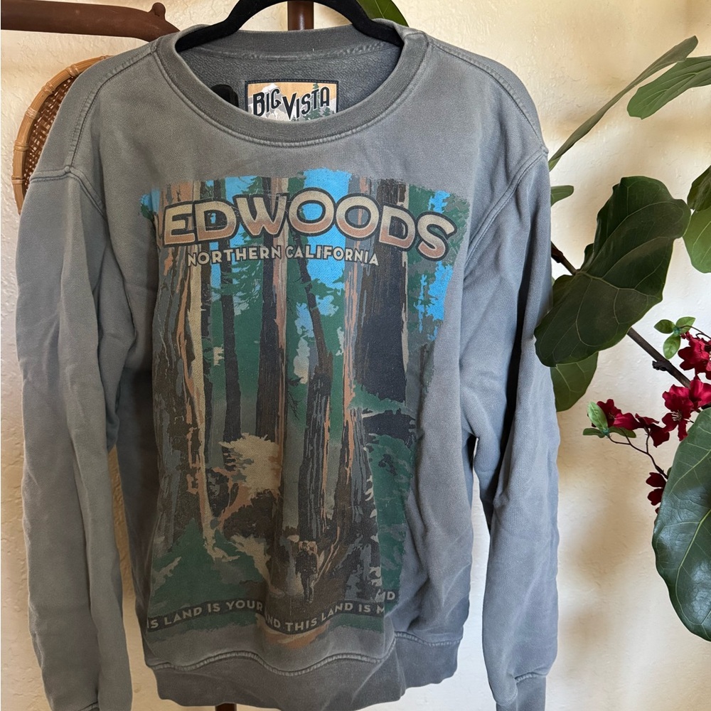 Gray Redwood Forest Men's Crewneck Sweater